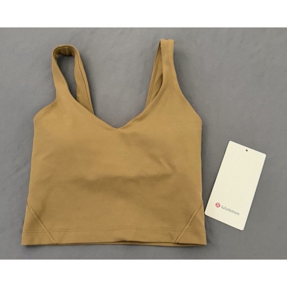 Lululemon Align Tank Top Womens Size 0 Brown Crop Athletic Padded NEW!